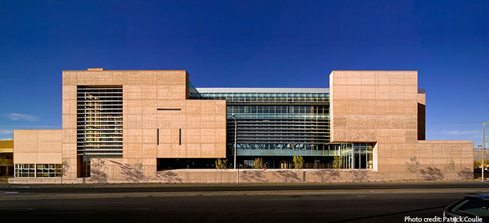 George Pearl Hall. Design by Antoine Predock. (Photo courtesy of UNM SAAP)